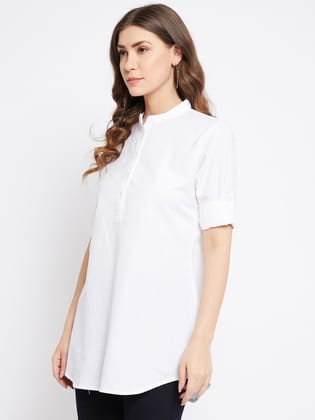 Mandarin Collar Cotton Tunic