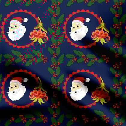 Christmas Santa-Modal Satin