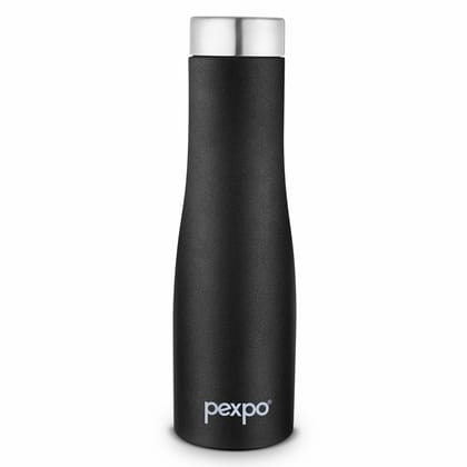 PEXPO Stainless Steel Fridge Water Bottle, 1000ml, Knight Black, Monaco | Eco-Friendly & Leak-Proof Water Bottle