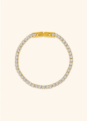 Liyana 18K Gold Plated Tennis Chain Bracelet-Fixed