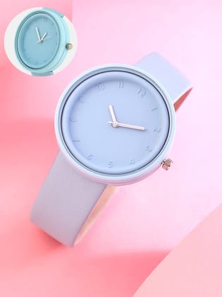 The Off-Duty Round Watch - Powder Blue-Watches