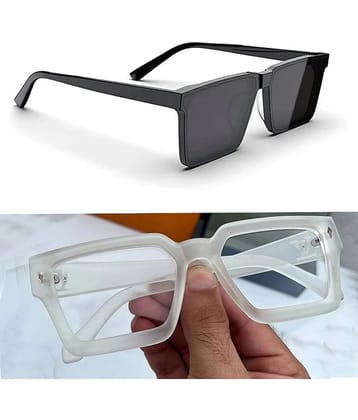 Elligator Multicolor Rectangular Sunglasses ( Pack of 2 ) - Medium