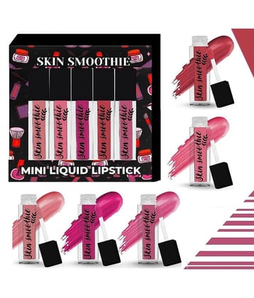 SKIN SMOOTHIE Liquid Matte Lipstick Pink Edition,1.5ml Each, (Pack of 5)