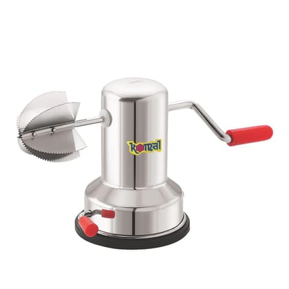 Komal Stainless Steel Coconut Scraper with Vacuum Base Super Deluxe | Silver