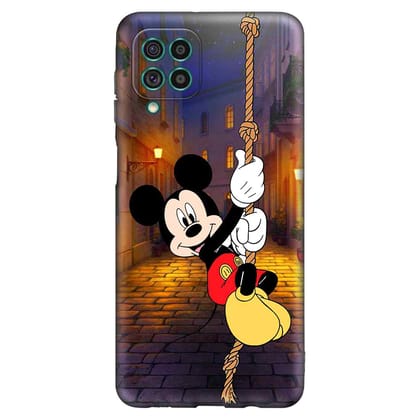 Mickey Mouse Fly above Height Samsung F62 Premium Embossed Mobile cover