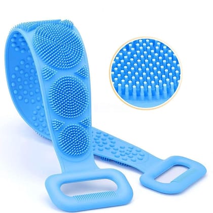Silicone Body Back Scrubber, Double Side Bathing Brush for Deep Skin Cleaning Massage, Dead Skin Removal Exfoliating Belt for Shower, for Men & Women