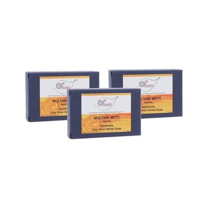 Artnweavess Multani Mitti Papaya Cow Ghee Herbal Soap, 100 gm - Pack of 3