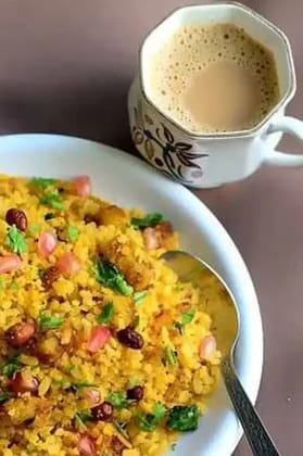 Poha With Tea