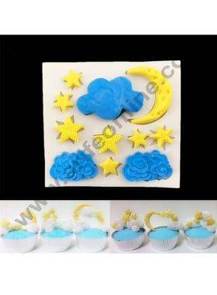Cake Decor Silicon Moon Clouds Star Night Theme Fondant Sugar Paste Mould Clay Mould Marzipan Mould