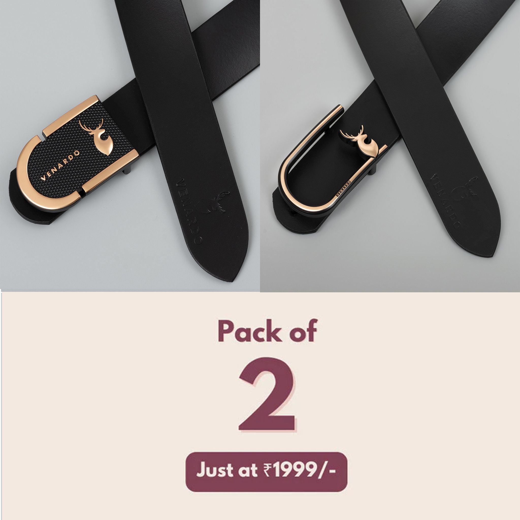 Pack of 2 - Hitops and Nexi Black Leather-Belt-28