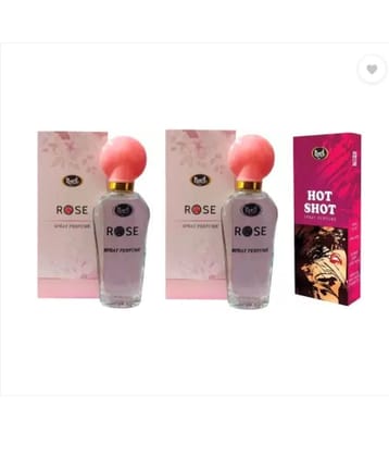 Monet - 2 ROSE PERFUME 30ML EACH &1 HOT SHOT PERFUME30 ML Eau De Parfum (EDP) For Women,Men 90 ( Pack of 3 )