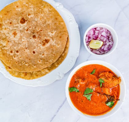 Tawa Chicken & Whole Wheat Paratha (3 Parathas)