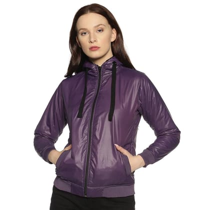 Campus Sutra Women Stylish Solid Casual Bomber Jacket-M - None
