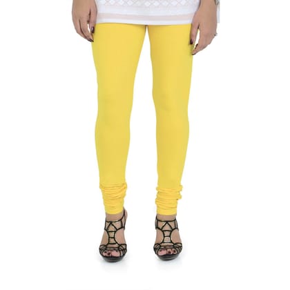 Vami Women's Cotton Stretchable Churidar Legging - Empire Yellow