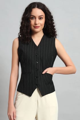 Power Pinstripe Waistcoat-XS