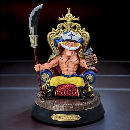 One Piece Anime Edward Newgate On Throne White Beard Action Figure - 23 Cm Height