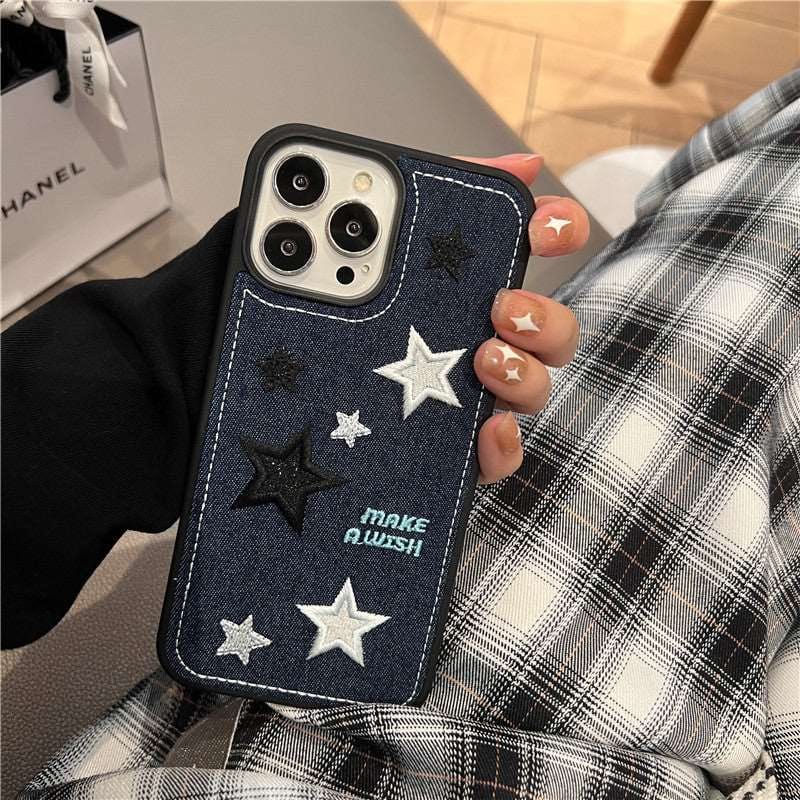 Embroidery Stars iPhone Case-iPhone X