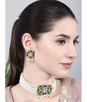 PUJVI Multi Color Alloy Necklace Set ( Pack of 1 ) - Multi Color