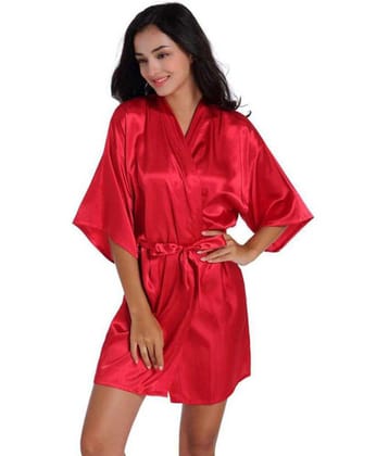 Celosia Satin Robes - Red Single - L