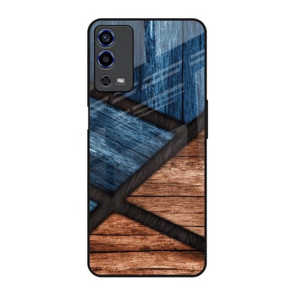 Wooden Tiles Glass Case for Oppo A55