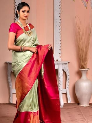 Ethnic Motifs Woven Design Zari Banarasi Saree