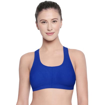 Bodycare Women Cotton Spandex Full Coverage Non Padded Sports Bra Bra E1612-RBL