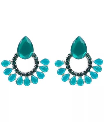Sunhari Jewels - Green Stud Earrings ( Pack of 1 ) - Green