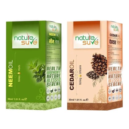 Nature Sure Combo - Neem Margosa Oil 30ml and Deodar Cedar Oil 30ml
