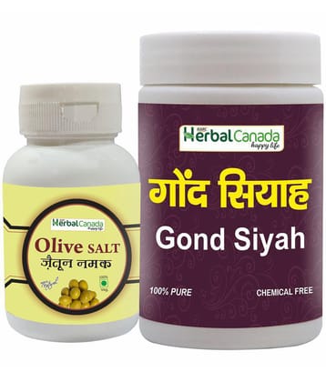 Herbal Canada Olive Salt(60g) + Gond Jamun(120g) Pickling Salt 180 gm Pack of 2