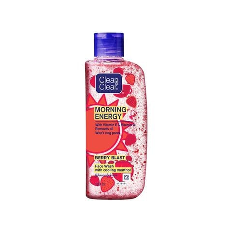 Clean & Clear Morning Energy - Brightening Berry Face Wash, 100 ml Bottle