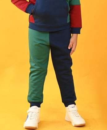 NAVY GREEN COLOR BLOCK FLEECE JOGGER - NAVY-0-6 MONTHS / 1N / NAVY