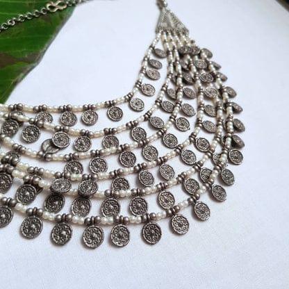 Coin Pearl Layered Necklace
