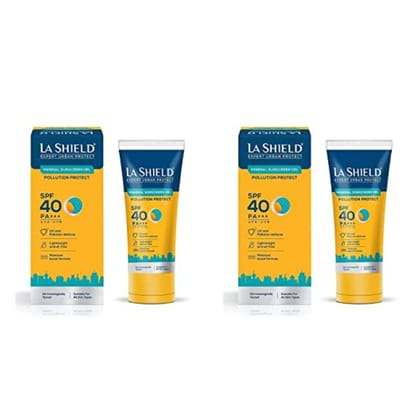 La Shield Pollution Protect Mineral Sunscreen Gel Spf 40, 50 g Pack of 2