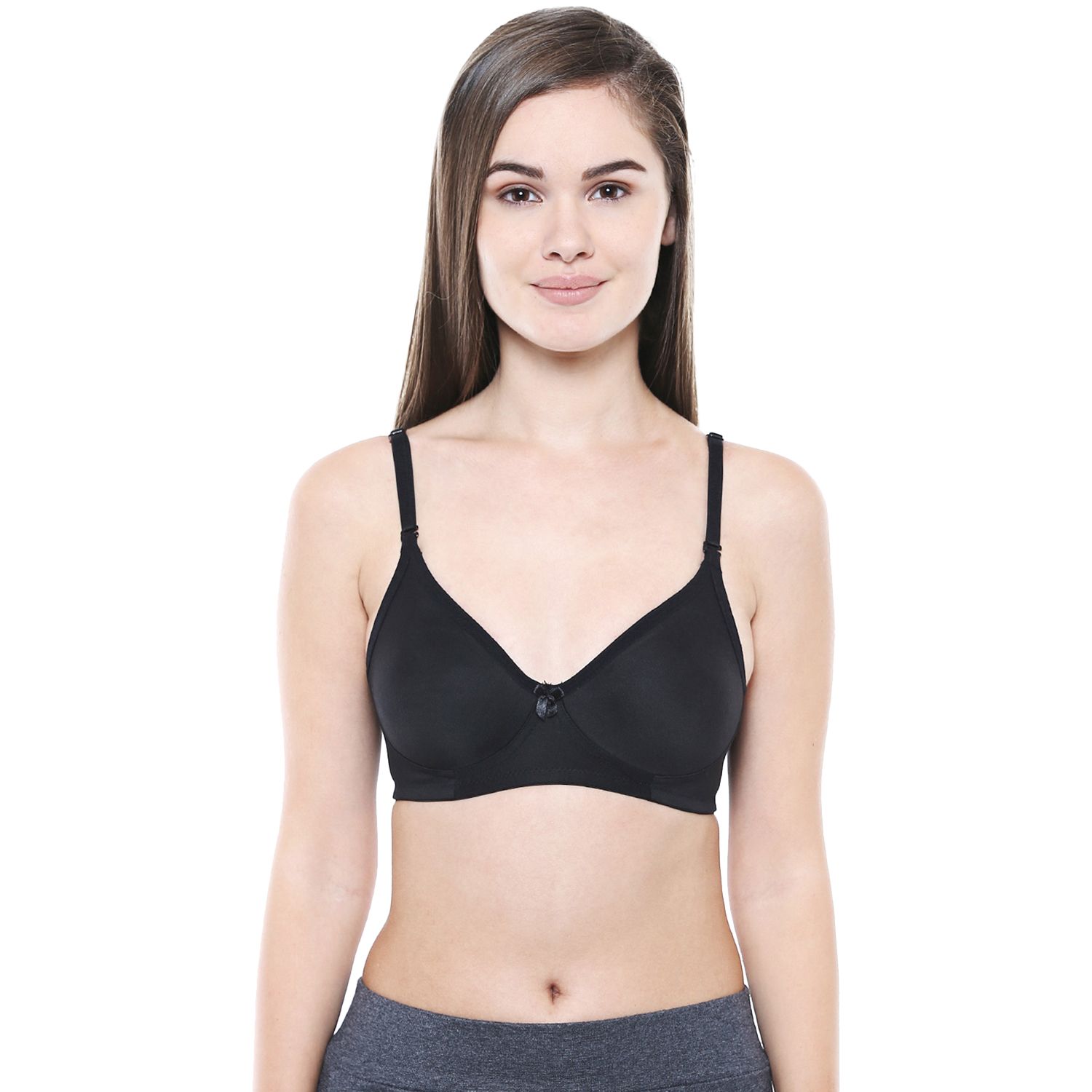 Bodycare Women Cotton Spandex Full Coverage Non Padded Regular Bra 5554B-BLACK
