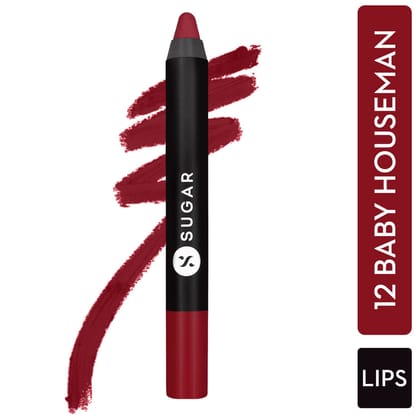 SUGAR Matte As Hell Crayon Lipstick - 12 Baby Houseman (2.8g)-12 Baby Houseman (Deep Pink) / 2.8g