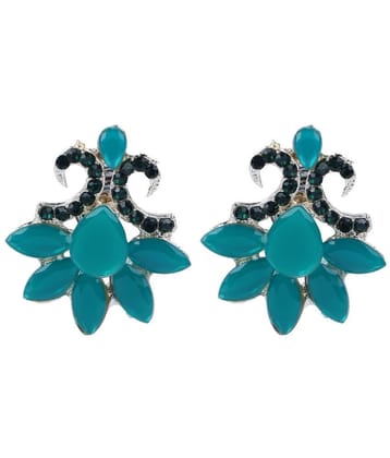 Sunhari Jewels - Green Stud Earrings ( Pack of 1 ) - Green