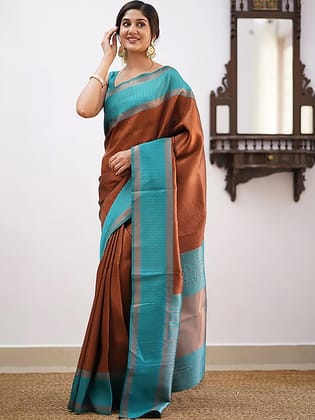 Striped Zari Banarasi Saree