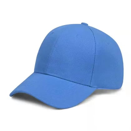 Pure Color Men's And Women's Leisure Sun Hat-Lake blue
