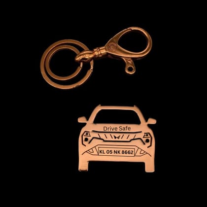 Mahindra 3XO Keychain-Front View / Rose-Gold