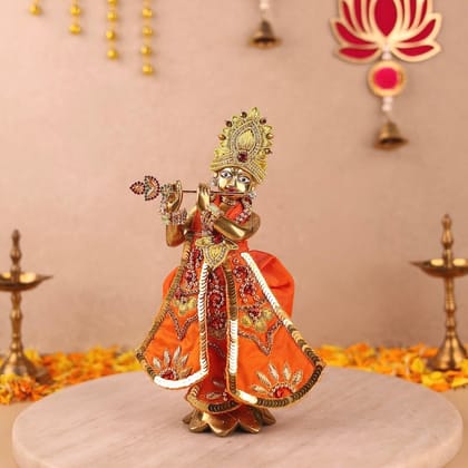 Divya Raas Orange Dhoti Patka-With Shringar / 2 inch