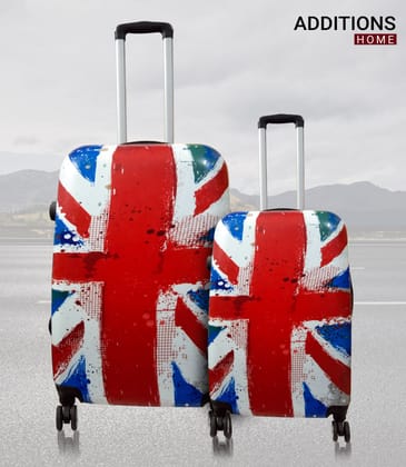 Additions Home combo set of 2 medium and large check in 4 wheel Hard suitcase-Red