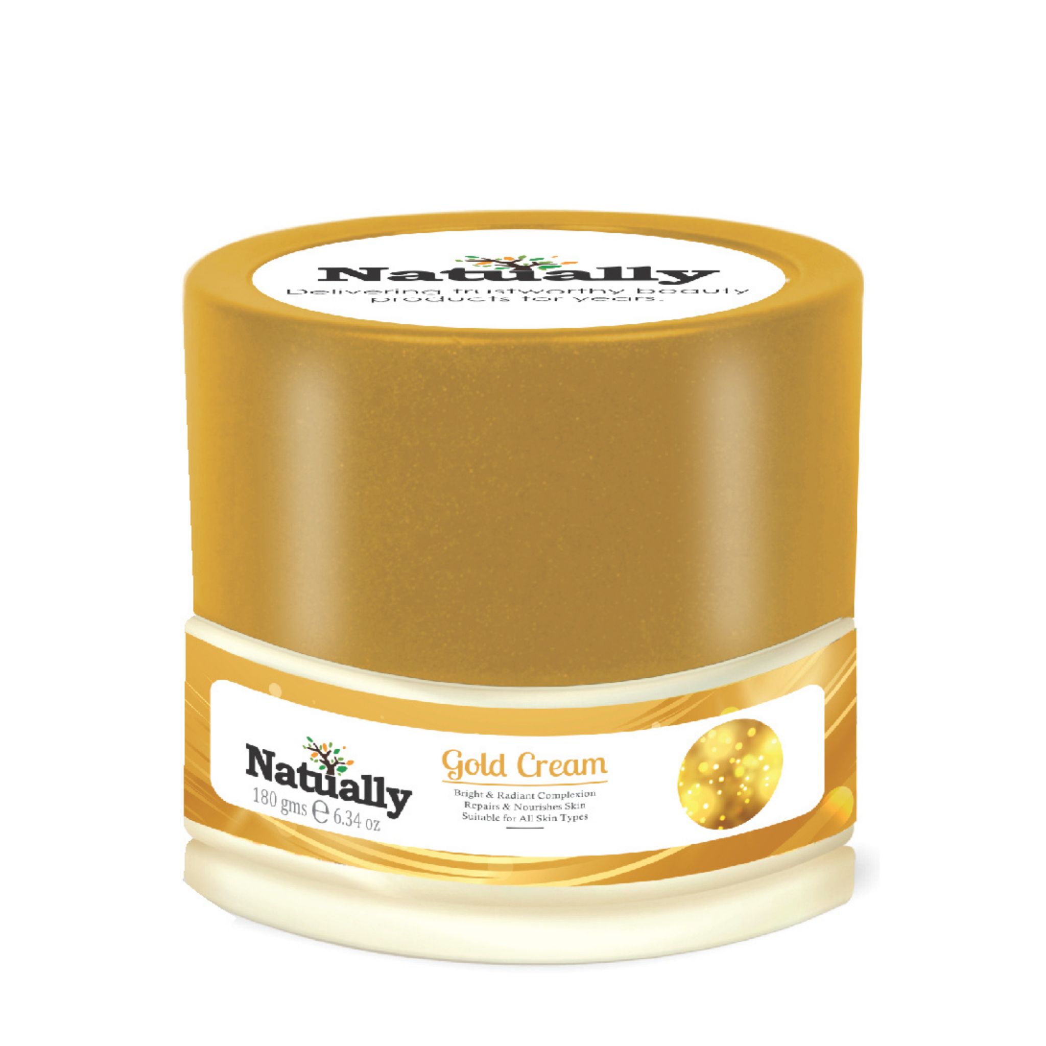 Natually Gold Cream |Bright & Radiant Complexion Repairs & Nourishes Skin | 180g