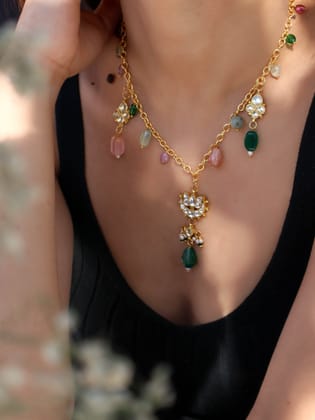 Mehar Multicolored Kundan Charms Necklace-Multicolored