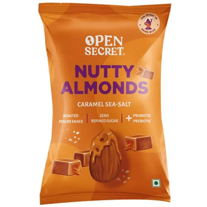Open Secret Nutty Almonds - With Zero Refined Sugar, Caramel Sea Salt Flavour