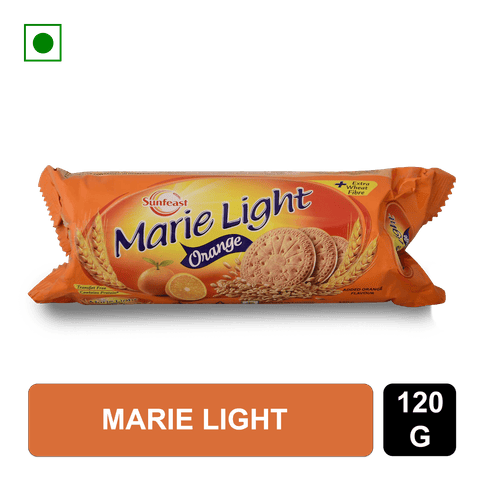 Sunfeast Marie Light Orange Wheat Biscuit Cookies, 120 gm Pack