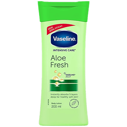 Vaseline Intensive Care Aloe Fresh Body Lotion - For Healthy Soft Skin + Vaseline Jelly, 200 Ml(Savers Retail)