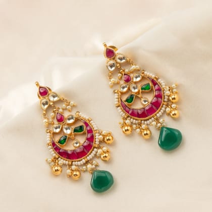 Kundan Chandratara Dangler Earrings