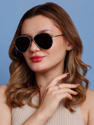 SUNNIES Large Full Frame Metal Aviator Solid Polarized Women Sunglasses-SNS-11659-C206