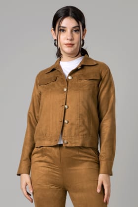 Womens Luxe Bronze Suede Jacket-XXS / Bronze Brown / JK0009- F-PLSW01 -1.5-NIL-NIL-NIL-NIL-THB014-FS01-NIL-BT072-8-NIL-NIL