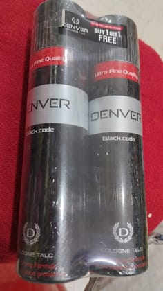 DENVER BLACK CODE COLOGNE TALC 300G B1G1 FREE\